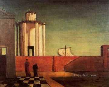 the laughing cavalier Painting - the enigma of the arrival and the afternoon 1912 Giorgio de Chirico Metaphysical surrealism